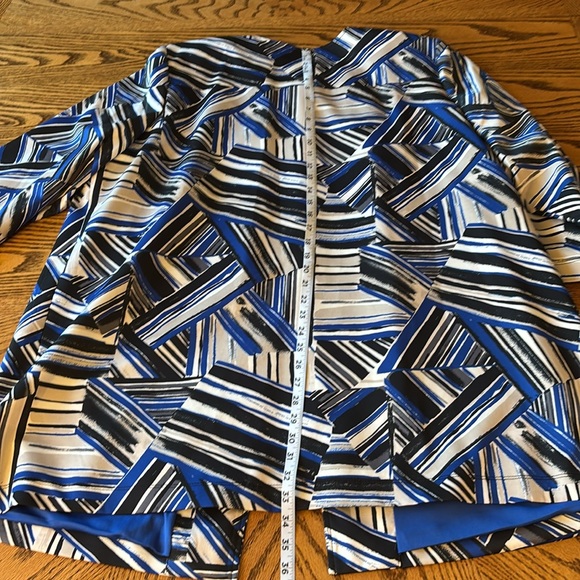 Kasper long modest royal blue, white and black dress jacket - Picture 6 of 10